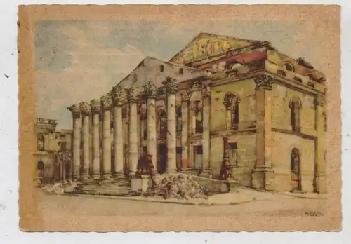 8000 MÜNCHEN, Hoftheater, Zerstörungen 2.Weltkrieg, Wiederaufbaukarte 1948