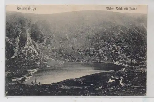 NIEDER - SCHLESIEN - KRUMMHÜBEL - BRÜCKENBERG / KARPACZ, Kleiner Teich mit Baude, 190...