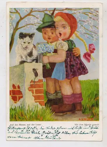 KINDER - 2 Kinder mit Katze, 1954