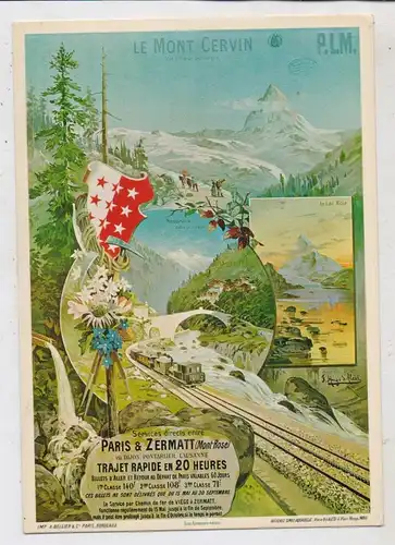 EISENBAHN - Paris - & Zermatt, Affiche, 1895