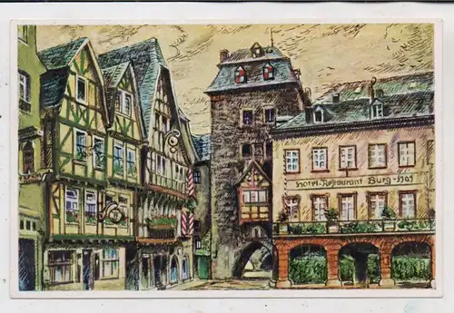 5460 LINZ, Burgplatz mit Rheintor, Künstler - Karte