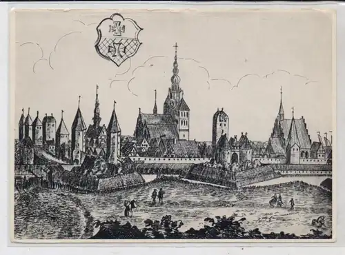 WESTPREUSSEN - ELBING / ELBLAG, Historische Ansicht von 1741 von Joh. Friedrich Endersch