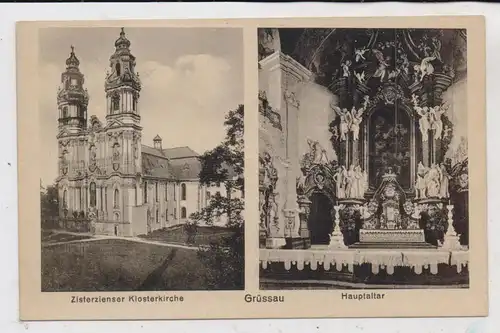 NIEDER - SCHLESIEN - GRÜSSAU / KRZESZOW (Landeshut), Klosterkirche / Innenansicht, Verlag Höckendorf - Hirschberg