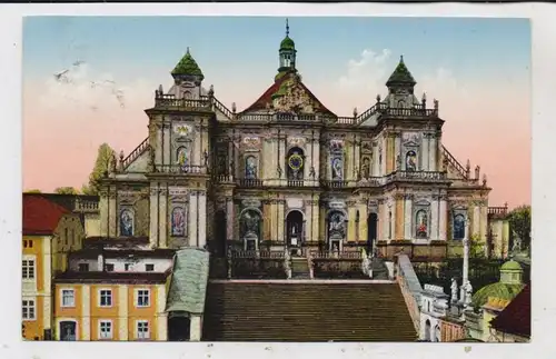 NIEDER - SCHLESIEN - ALBENDORF / WAMBIERZYCE (Glatz), Gnadenkirche, Bahnpost Liegnitz - Kandrzin, 1927