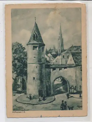 F 68100 MULHOUSE / MÜLHAUSEN, Künstler-Karte, 1944, Verlag Heinrich Hoffmann # MÜ 015