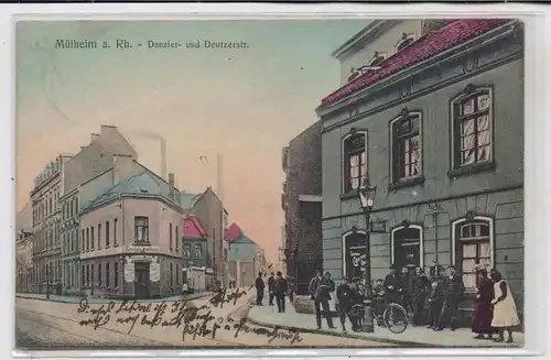 5000 KÖLN - MÜLHEIM, Ecke Danzier- / DeutzerStrasse, Cigarrenladen, Restauration, 1908