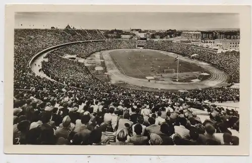 FUSSBALL - STADION - NEPSTADION BUDAPEST 1955, Sonderstempel Länderspiel Ungarn - UdSSR, Druckstelle