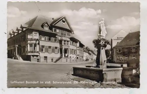 7823 BONNDORF, Gasthaus zum Kranz, Brunnen, Rathausplatz, 1965