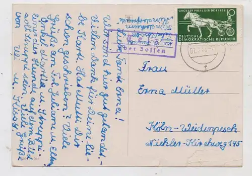 0-1606 MITTENWALDE - TELZ, Postgeschichte, Landpoststempel "Telz über Zossen", 1953,  Einriss am Unterrand