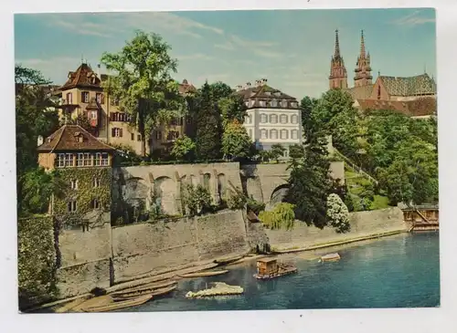 CH 4000 BASEL BS, Am Rhein, Floß, Kähne