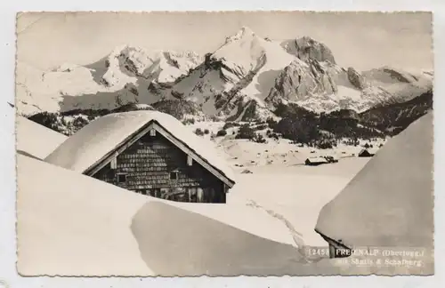 CH 9658 WAIDHAUS - FREIENALP SG, Dorfblick auf Säntis & Schafberg, 1952