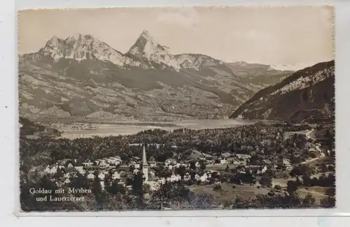 CH 6410 ARTH - GOLDAU SZ, Ortsansicht mit Mythen und Lauerzersee, 1945