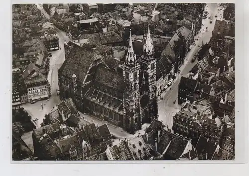 8500 NÜRNBERG, Luftaufnahme St. Lorenzkirche und Umgebung 1958