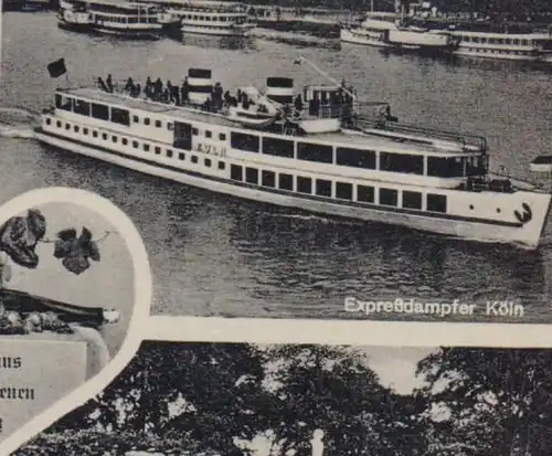 BINNENSCHIFFE - RHEIN, Köln-Düsseldorfer Expressdampfer "KÖLN" und weitere Dampfer, abgedeckte Fahne