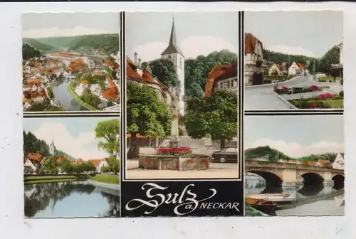 7247 SULZ am Neckar, Neckarbrücke, Brunnen, Strassenpartie...