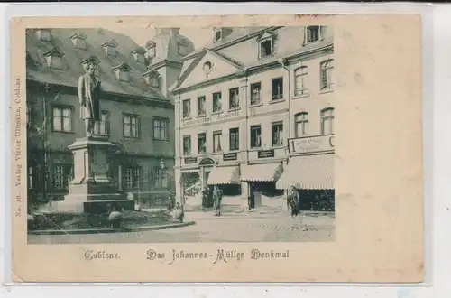 5400 KOBLENZ, Johannes - Müller - Denkmal, Jesuitenplatz, ca. 1905, kl. Druckstelle