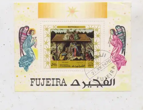 UAR - FUJEIRA - 1970, Michel Block 32 B gestempelt, Botticelli - Christmas