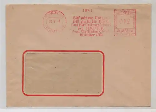 4400 MÜNSTER, Zeitgeschichte, Briefumschlag der NSDAP Münster mit Maschinenwerbestempel für die NSV, 1943