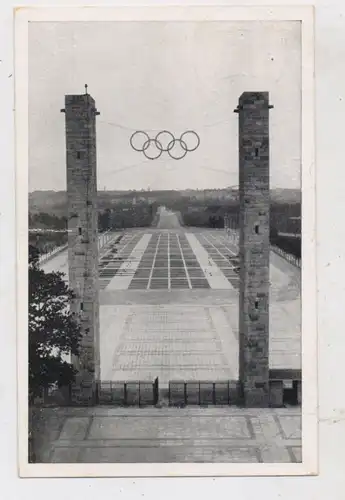 OLYMPIA - 1936 BERLIN, Reichssportfeld, Maschinenwerbestempel, seitlicher Einriss