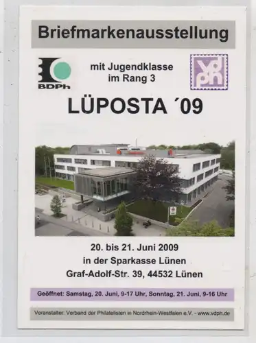 4670 LÜNEN, LÜPOSTA 09, Briefmarkenausstellung