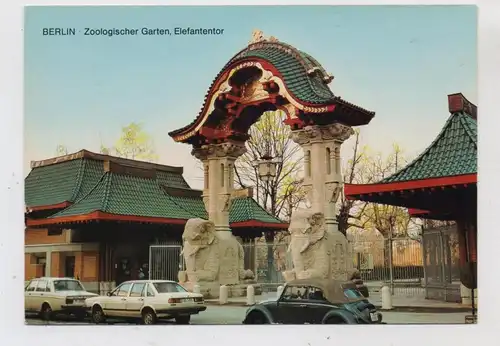 1000 BERLIN - TIERGARTEN, ZOO, Elefantentor, VW - Käfer Cabrio, VOLVO