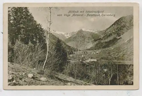 F 68380 MITTLACH, Blick auf den Ort mit Rotenbachkopf, Oberels. Verlagsanstalt