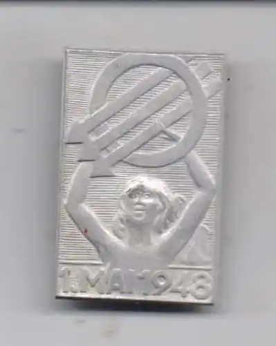 GEWERKSCHAFTEN / ARBEITERBEWEGUNG - 1.Mai, Abzeichen Metall Österreich 1948, mit Nadel, 2,2 x 4,4 cm
