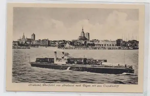 0-2300 STRALSUND, Trajektschiff "RUEGEN" nach Rügen, Verlag Gerson