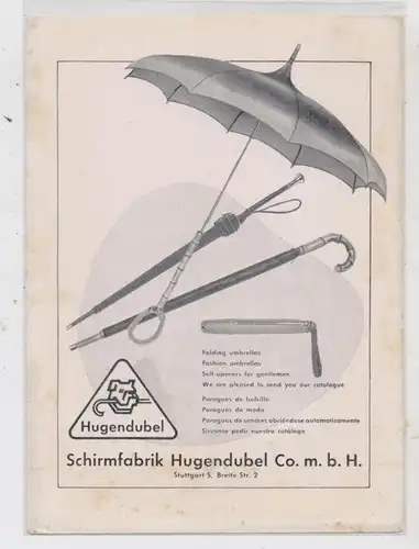 7000 STUTTGART, Hugendubel - Schirme / Umbrella / Parapluie / Ombrela / Paraplu - Intern. Werbung, keine AK - Rückseite