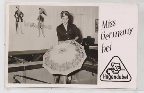 7000 STUTTGART, Hugendubel - Schirme / Umbrella / Parapluie / Ombrela / Paraplu - Miss Germany bei Hugendubel (1958 ?)