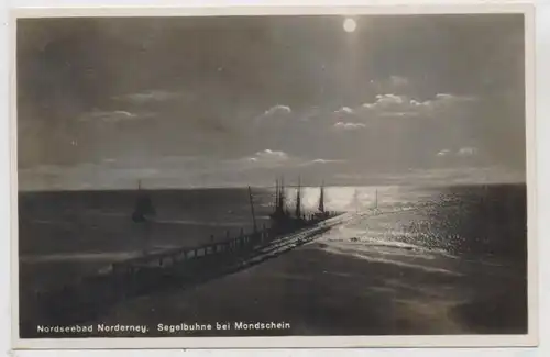 2982 NORDERNEY, Segelbuhne bei Mondschein, 1930