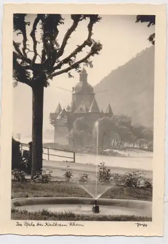 5425 KAUB, Blick auf die Pfalz, Springbrunnen