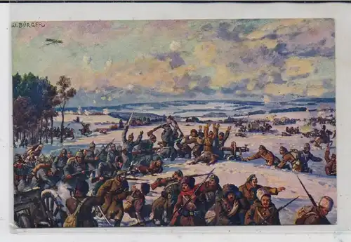 OSTPREUSSEN - 1.Weltkrieg, Winterschlacht in Masuren, Künstler-Karte