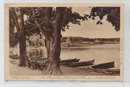 0-2093 LYCHEN, am Oberpfuhlsee, Blick auf die Villen am Markgrafenbusch, 1925