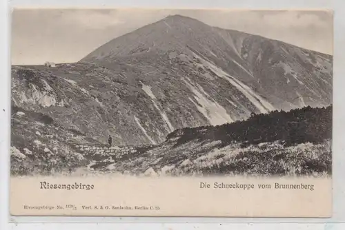 NIEDER - SCHLESIEN - KRUMMHÜBEL / KARPACZ, Die Schneekoppe vom Brunnenberg, Verlag Saulsohn - Berlin, ca. 1900