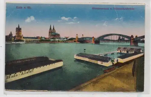 5000 KÖLN - DEUTZ, Rhein - Badeanstalten, 1921