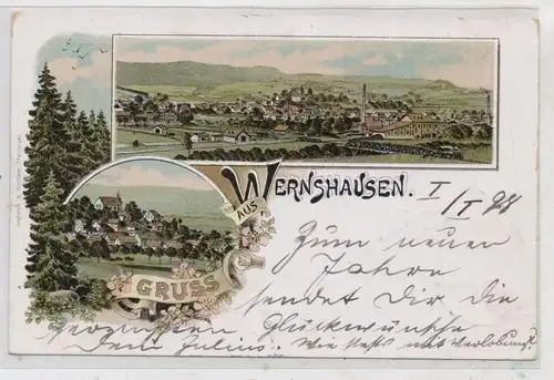 0-6080 SCHMALKALDEN - WERRNSHAUSEN, Lithographie 1898, Gruss aus....