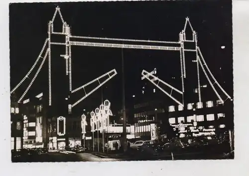 4300 ESSEN bei Nacht , Lichterwoche, Tower Bridge London, 1957