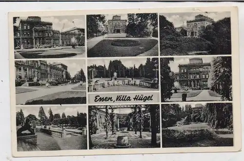 4300 ESSEN - BREDENEY, Villa Hügel, 9 Ansichten, 1954, kl. Druckstelle