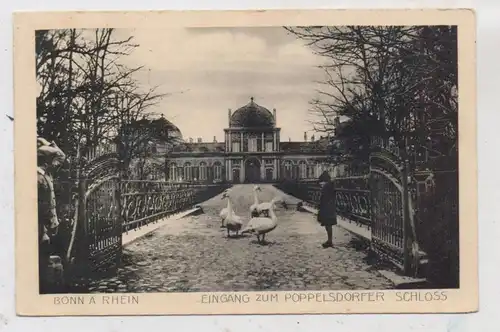 5300 BONN - POPPELSDORF, Eingang Poppelsdorfer Schloß, Kind mit Schwänen, 1926, Bahnpost