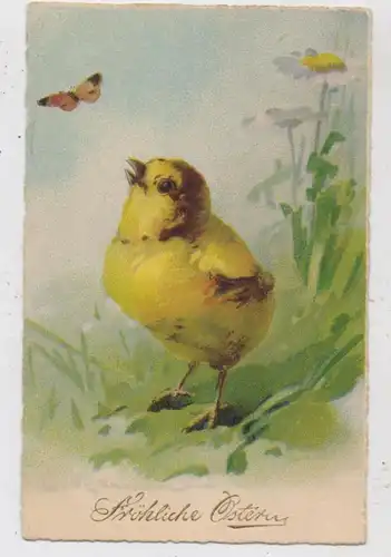 OSTERN - Küken und Schmetterling, Künstler - Karte Catharina Klein, 1925