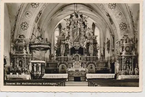 5942 KIRCHHUNDEM - KOHLHAGEN, Wallfahrtskirche, Innenansicht, 1952