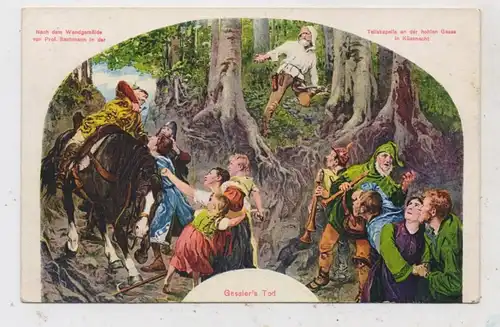 CH 6403 KÜSSNACHT SZ, Tells - Kapelle, Wandgemälde "Gessler's Tod"