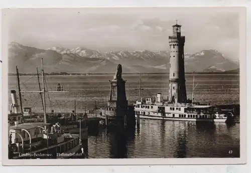 LEUCHTTÜRME / Lighthouse / Vuurtoren / Phare / Fyr, Lindau, Bodenseedampfer, 194...
