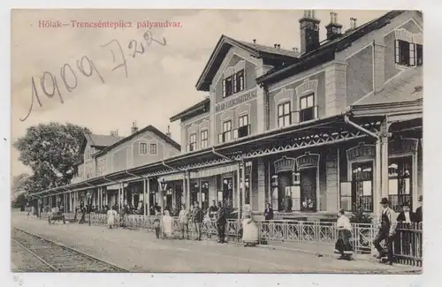 SK 91401 TRENCIANSKA TEPEL / HÖLAK, Bahnhof / Station / La gare, 1923