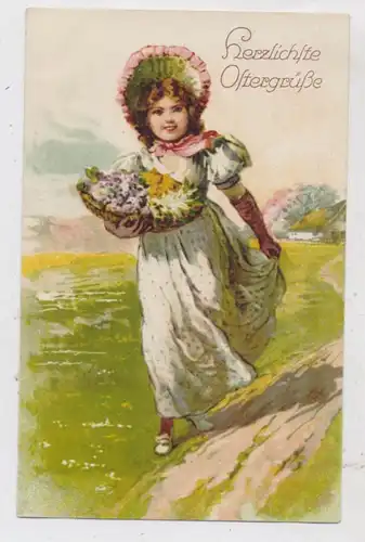 OSTERN - Mädchen in Biedermeier Mode mit Osterkörben