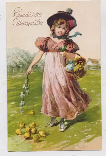 OSTERN - Mädchen in Biedermeier Mode mit Osterkörben