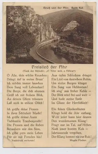 5483 BAD NEUENAHR - AHRWEILER - WALPORZHEIM, Bunte Kuh, "Preislied der Ahr", 1928