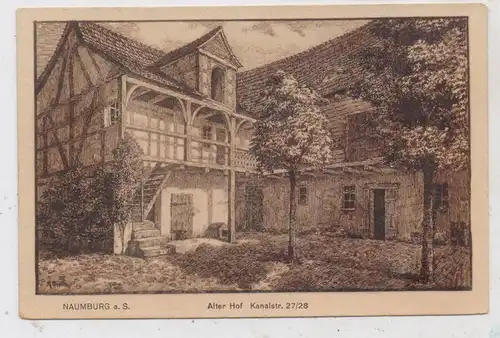 0-4800 NAUMBURG, Alter Hof, Kanalstrasse 27/28, Federzeichnung R. Bielitz 1920