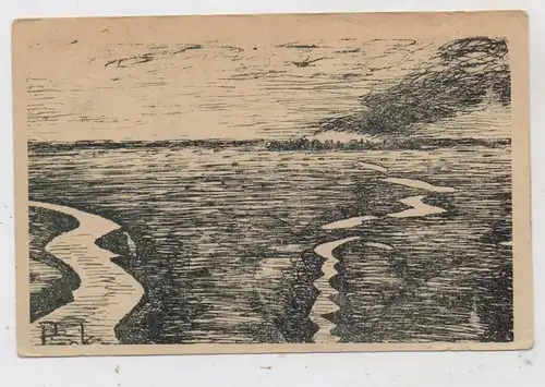 BELARUS / WEISSRUSSLAND - PINSK, Blick über die Sümpfe / Brand von Stitishewo 25.10.1915